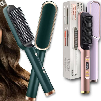 2 in 1 Electric Hair Straightener Curle heating style comb